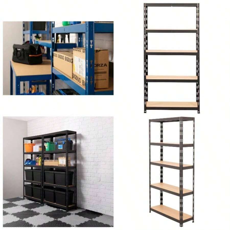 Garage Storage Racks - Matt Black + 1780H X 900W X 300D mm + 1 - View 1