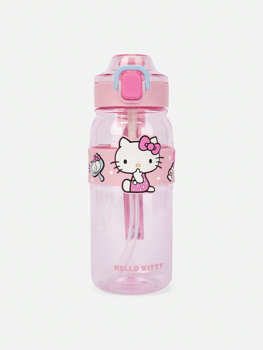 SANRIO Balabala 女孩大容量可愛卡通設計水壺,便攜式,適合戶外、學校、旅行、開學使用 - 粉紅 - 查看 1