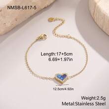 1 chiếc vòng tay nữ bằng thép không gỉ hình trái tim, chống nước, thích hợp cho các bữa tiệc, kỷ niệm, và mặc đi biển mùa hè. - Nhiều màu - Xem 13