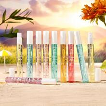 1/10pcs (2-Piece Set) Multi-Color (Green/Orange/Pink/Yellow) Fragrance Mist Set, Beach Themed Portable Glass Fragrance Bottles, Long-Lasting Travel Scent Gift Box Suitable For Summer Vacation, Pool Party And Holiday Gifts - Multicolor - View 8