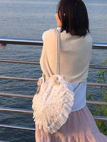 韓式小眾設計腋下肩背包，百搭時尚溫柔夏季女款托特包 - 白色 - 查看 2