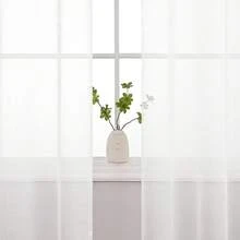 1 pieza Cortina traslúcida de unicolor y luz suave y difusa, versátil para múltiples escenarios - Blanco - Ver 7