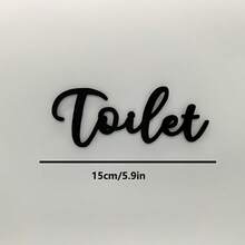 Ins Style "Toilet" Letter Sign Plate, Nordic Style Bathroom Door Sticker, Modern Minimalist Washroom Decor Door Plaque - A - View 7