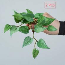 2pcs Artificial Maidenhair Fern And Clover Plant Set, For Wall Decor, Soft Mini Bouquet, Handmade Fake Ivy Leaves, Suitable For Garden, Desktop Bonsai, Home, Shop And Office Decoration - Multicolor - View 12