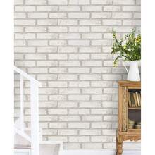 1 Roll Simple White Brick Pattern Self-Adhesive Wallpaper, Fashionable Brick Texture Wall Paper, Exquisite Indoor Decor Sticker, Suitable For Room, Kitchen And Cabinet Renovation, Easy To Install And Remove, Handmade Sticker - Modern Brick Wall - View 7