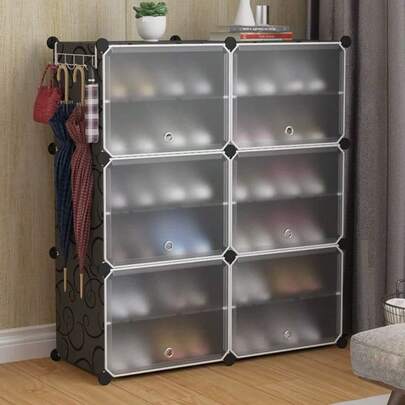 Estantería para zapatos de varios niveles resistente - 1/6/8 niveles, gabinete de almacenamiento montado en la pared, estructura de resina duradera, estantería para zapatos, organizador de armario