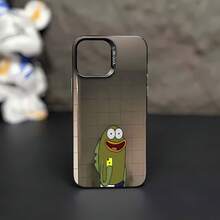 Bob Esponja se toma una selfie con fondo amarillo.funda de teléfono Fundas compatibles con ,Apple,VIVO,OPPO,,, y Honor.Fabricadas en silicona TPU,ofrecen protección contra golpes y caídas. - Negro - Ver 2