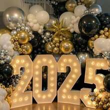 Black & Gold Balloon Arch Kit, Luxury Party Decor, Graduation Theme, Birthday Backdrop Decoration - View 3