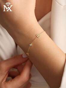 1. Vòng tay chữ cái cá nhân hóa, đính kèm 12 loại đá sinh nhật, vòng tay tên độc quyền, trang sức tình bạn, cũng thích hợp để tặng cho người yêu hoặc mẹ. Thời trang, đậm chất mùa thu, cổ điển, hoài cổ, giản dị, dễ thương, đơn giản, có thể tùy chỉnh, cá nhân hóa và độc đáo. - Vàng - Xem 4