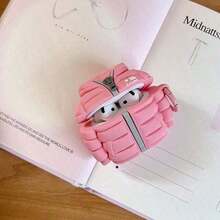 1/2/3/4/Pro/Pro2/Pro3 Silicone Puffer, Unisex Cute Cartoon Funny Protective Shockproof Slim Cover With Keychain - 粉色 - 查看 4
