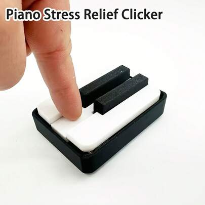 3D Printed Piano Keyboard Clicker Desktop Decompression Small Figurine, Pressing Figurine, Can Be Used As A Pendant, Very Suitable For Office Desks, Excellent Choice For Creating Party Atmosphere And Outdoor Vehicle Decoration