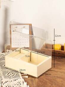 1 pieza Caja transparente para pastel con flores, caja portátil para empaquetar flores, adecuada para pasteles de 4 pulgadas, apta para decoración de cumpleaños, bodas y fiestas - Multicolor - Ver 10