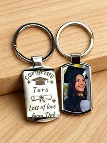 Personalized Graduation Keychain, Customized Graduation Gift, Best Memento For Graduates, Graduation Accessory, Graduation Gift Box Packaging - Silver - View 3
