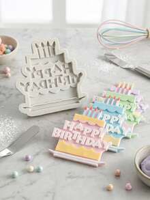 SikeSike 1pc/3pcs Cake Shaped Silicone Mold, Suitable For Decorating Birthday Cakes, Chocolate, Pudding, Candy - Multicolor - View 5