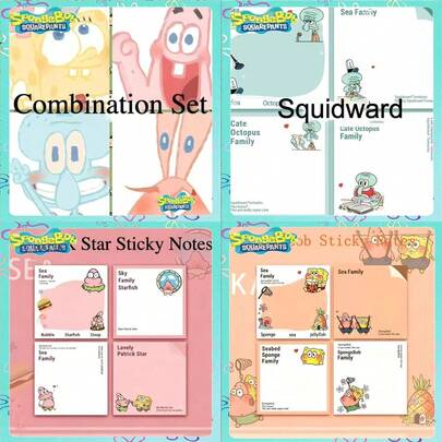 SpongeBob SquarePants 2 piezas/40 páginas Notas adhesivas temáticas y coloridas. Las notas adhesivas con diseño interesante y tamaño portátil son excelentes para tareas de oficina, trabajo y estudio diarios, también son una sorpresa linda o un regalo de cumpleaños. Artículos de papelería esenciales para estudiantes, ¡un imprescindible para la temporada de regreso a clases! (Estilos aleatorios)