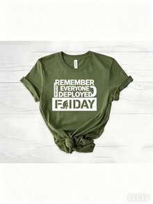 May 5th Day Casual T-Shirt 100% Cotton Women's Summer Top. On Fridays We Wear Red Shirts, We Wear Red To Remember Everyone's Deployment. American Flag American Veterans T-Shirt, American Flag T-Shirt 180g Breathable Cotton Tee, All Match - 綠色 - 查看 13