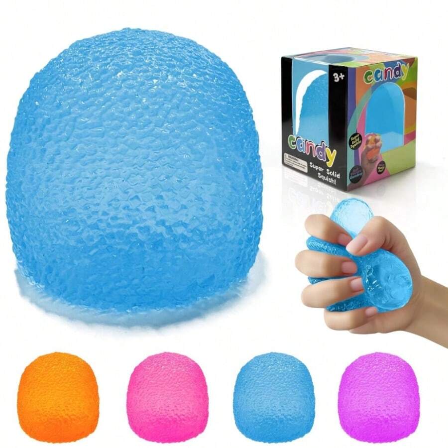 Squishy Stress Balls - Super Solid Squeeze Ball, Squishy Fidget Toys Stress For Kids And Adults, Sensory For Stress Relief, Birthday, Easter Basket Stuffers And Party Favors. - 藍色-Candy - 查看 1