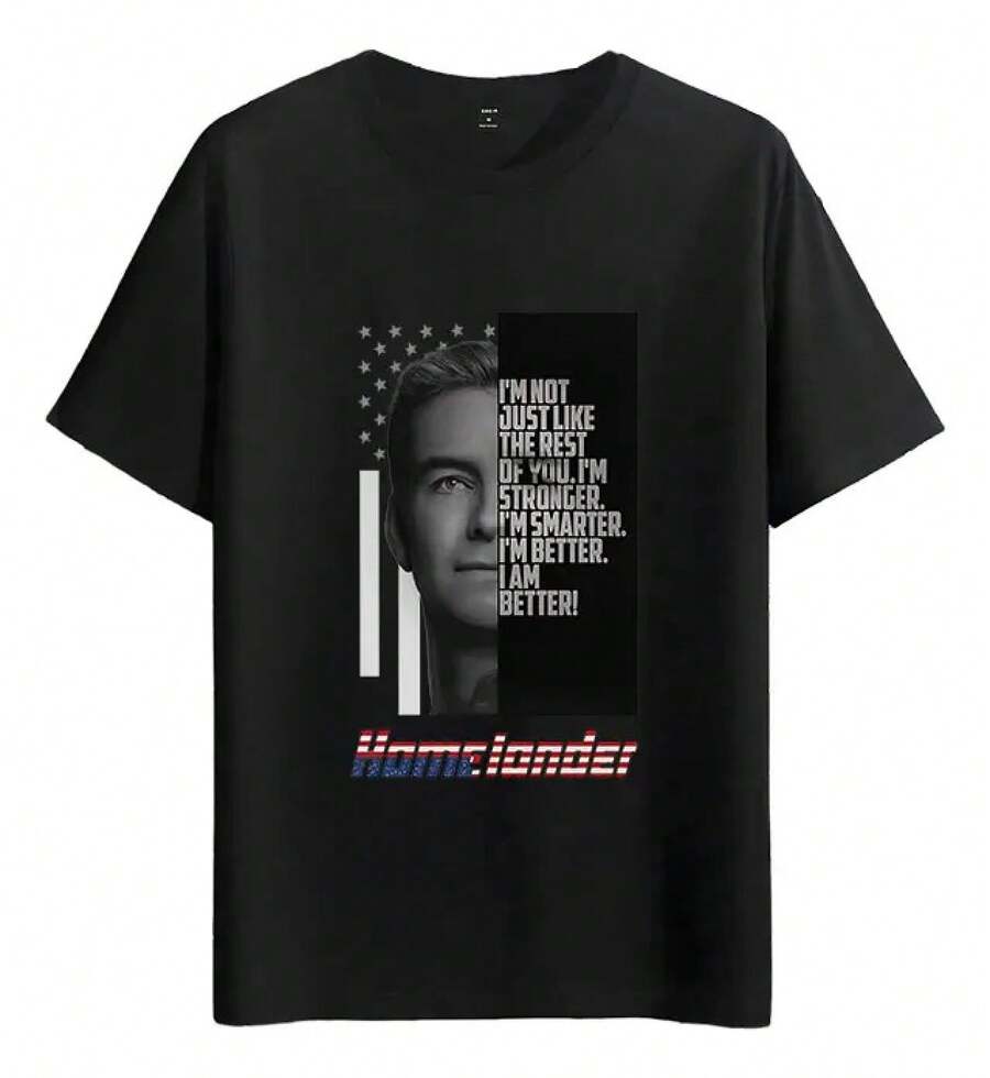 Muscle Freaks Homelander Style Image T-Shirt - 黑色 - 查看 1