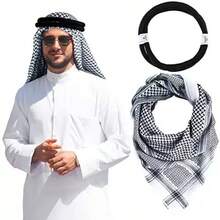 Bộ 2 khăn bandana nam cổ điển dệt jacquard, khăn quàng cổ lớn kèm băng đô. - Nhiều màu - Xem 6