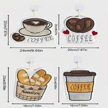 Toalla de mano de felpa coral con diseño de café estilo dibujos animados, súper absorbente y sin pelusa, adecuada para colgar en la cocina y el baño - Regalo de hogar cálido con tema de postre dulce estilo INS, toalla de baño, toalla de mano, toalla de baño, toalla de mano decorativa de alta calidad, toalla de mano de café de felpa coral gruesa bordada, paño de cocina lindo - Multicolor - Ver 3