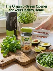 XO CHEF LAB Matcha-Green Can Opener - Aesthetic Avocado Slicer Style | Ergonomic Palm-Grip Design For Weak Hands & Arthritis | Smooth Edge Manual Opener For Organic Living & Kitchen Decor - Xem 3