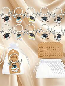 Bộ 15/45 móc khóa tốt nghiệp 2026 unisex, móc khóa hình mũ tốt nghiệp giọt dầu bằng hợp kim dễ thương, quà lưu niệm lễ tốt nghiệp, móc khóa huy hiệu tốt nghiệp, mặt dây chuyền ba lô/túi xách, phụ kiện xe hơi, dây đeo thẻ ID kiểu Gothic Y2K dễ thương, phụ kiện xe hơi, Giáng sinh (5 móc khóa, 5 thiệp cảm ơn, 5 túi dây rút, 15 móc khóa, 15 thiệp cảm ơn, 15 túi dây rút) - Nhiều màu - Xem 1