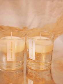 Ensemble cadeau de bougies parfumées en verre avec feuille d'or de luxe, série de cire de soja lavande, crème, vanille, décoration de parfum de maison longue durée, crée une atmosphère chaleureuse, convient pour la chambre, le salon, la salle de bain et le bureau, parfait pour le Ramadan, l'Aïd, la saison des mariages et la décoration d'anniversaire - Multi-parfums - Voir 6