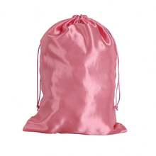 1pc Customized Text Satin Drawstring Storage Bag, Smooth Silk-Like Fabric Pouch, Portable Jewelry & Cosmetics Organizer Bag, Exquisite Gift Packaging Outer Bag, Home Small Item Storage Bag, Holiday Gift Wrapping - Multicolor - View 7