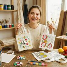 Blank Canvas Tote Bag For DIY Painting, Heat Transfer Handmade, Suitable For Birthday Party, Holiday, Graduation, Children's Day, Painting Party, Gift Bag For Friends, Classmates, Teachers, Nurses - Tote Bag - View 4