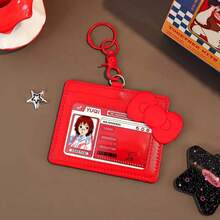 Bow Design PU Photocard Holder, Cute Idol ID Card Case With Detachable Keychain - Color - View 7