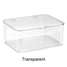 1pc Transparent Dust-Proof Flip-Top Storage Box, Suitable For Hair Clips, Headbands, Hair Ties, Desktop Organization, Stackable Drawers, Vanity, Bathroom, Gift For Girlfriend, Room Decor - B - View 13