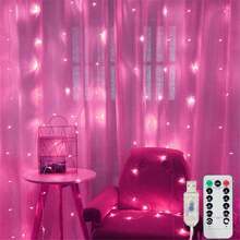 1 bộ đèn dây rèm USB có điều khiển từ xa, 8 chế độ đèn LED, trang trí cây thông Noel, đèn rèm cửa sổ phòng ngủ, đèn vòng hoa, trang trí Giáng sinh/Halloween/nhà cửa, trang trí đám cưới/tiệc tùng/sinh nhật/sân vườn. - đèn rèm USB - Xem 18