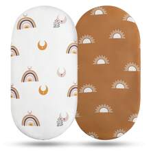 2pcs Baby Crib Fitted Sheets, Soft & Comfortable For Infant Mattress (32" X 16"), Suitable For Oval And Rectangular Cribs - Bassinet Sheet-so - View 12