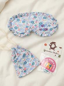 Takeoak 3pcs Personalized Floral Ruffle Eye Mask Set With Storage Bag And Stickers | Customized Single Letter Sleep Mask | Cute Travel Accessory, Pajama Party Gift, Bridal Shower Party Gift - Multicolor - View 12
