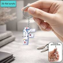 2D Acrylic Nurse Uniform Letter Keychain, Creative Keychain, Nurse Theme, Fashion Accessory, Suitable For Multiple Occasions, Perfect Gift For Friends - Nurse Uniform Letter Keychain - View 15