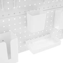 Clamp On Desktop Storage Shelf For Office Home Supplies Books Files Tools, Desktop Bookcase With Magnets And Hooks, Space Saving Desk Organizer Shelf, Multipurpose Pegboard Bookshelf, Easy Assembly - White - View 8