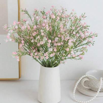 4 Bunches Artificial Baby's Breath Flower Bouquet, Artificial Flowers & Plants For Home Decor, Kitchen, Dining Table, Living Room, Bedroom, Tabletop, Engagement, Wedding, Bridal Bouquet, Party, Valentine's Day, Mother's Day, Thanksgiving, New Year, Birthday Gift