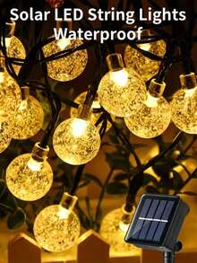 20/50/100 Stücke LED Solar Blasenball Lichterkette, Solar Gartenleuchten mit 8 Beleuchtungsmodi, solarbetrieben, wasserdicht, perfekt für Outdoor Garten Dekoration, Terrasse, Hof Geländer und Verpackungsdekoration, unverzichtbare Outdoor Garten Dekoration, Halloween Dekoration - A - Übersicht 3