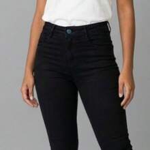 Women's White Jeans With Elastane - Black - View 1