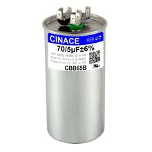 CINACE 70+5uF 70/5MFD ±6% CBB65 Dual Run Circular And Start Capacitor For Air Conditioner, AC Motor Run, Fan Start, Condenser Straight Cool, Heat Pump, Condenser Unit, HVAC, Ice Maker 370/450VAC 50/60Hz - US A Type Plug(110-127V) - View 9