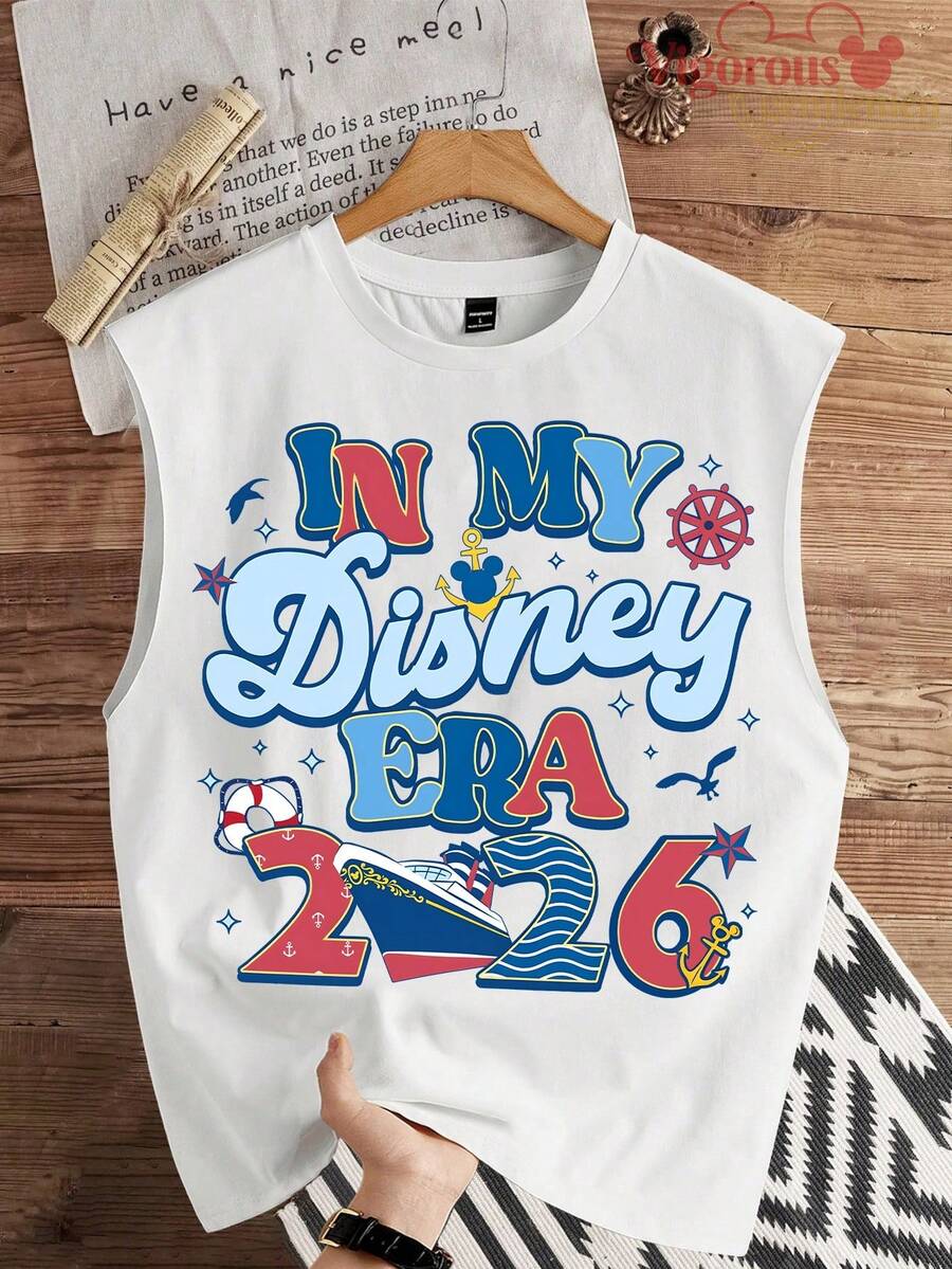 Disney "In My Disney Era" 2026 Cruise Summer Tank Top - White - View 1