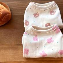 Lindo Patrón De Dibujos Animados Chaleco Para Mascotas Ropa De Primavera/verano De Felpa Para Perros Pequeños Y Medianos, Diseño De Jersey - Rosa - Ver 3