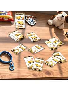 10 cuốn sổ tay hình xe xây dựng mới, sổ tay xoắn lò xo di động dành cho học sinh, sổ ghi nhớ mini chủ đề nơ. - xe kỹ thuật - Xem 5