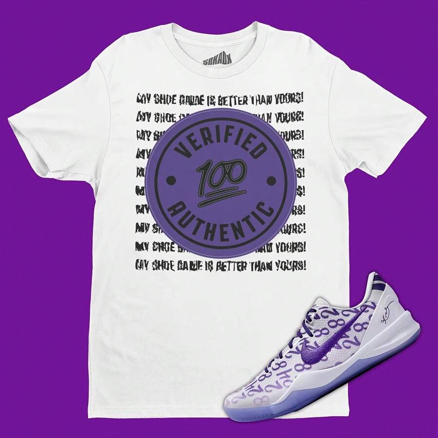 Camiseta auténtica verificada a juego con Kobe 8 Protro Court Purple - Sneakerhead Gifts - forma - Ver 1