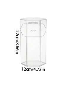 1 pieza Soporte retráctil cubierto para pinceles de maquillaje, caja de almacenamiento a prueba de polvo, organizador de cubeta cuadrado minimalista de plástico para lápices y pinceles de maquillaje, caja de almacenamiento de cosméticos transparente, adecuado para vacaciones, playa, baño, dormitorio - Multicolor - Ver 11