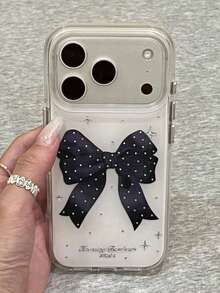 Black Luxury Foil Rhinestone Butterfly Phone Case Compatible With Iphone 17 Pro Max, 17 New, 16 PM, Cute 16 Pro, Korean Style 17 Pro Anti-Drop Full Coverage Phone Case - White - View 1