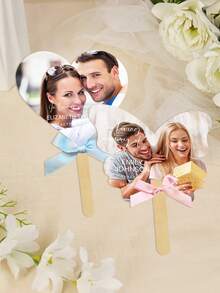 Abanico de mano personalizado perfecto para cualquier ocasión: boda, cumpleaños, aniversario, eventos de oficina, etc. Abanico de mano personalizado con foto - Abanico personalizado - Abanico de boda - Abanico de iglesia - Abanico de graduación - Abanico de cumpleaños personalizado con foto. - Multicolor - Ver 3