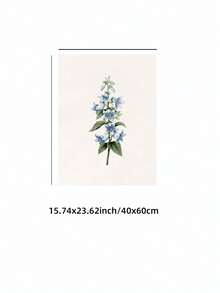 1/3pcs Frameless Blue Wildflower Botanical Print Set, Gallery Wall Art, Dorm Room Party Decoration Best Gift, Back To School, Room Decor Bedroom, Funkyposters - Blue Wildflowers - View 16