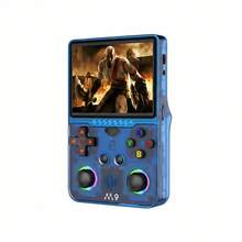 M9 PRO Retro Handheld Game Console | 45,000+ Games | Customized Upgrade Version | Free Tempered Glass Screen Protector | Dual Joystick Portable Console - Blue - View 2