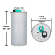 CINACE 70+5uF 70/5MFD ±6% CBB65 Dual Run Circular And Start Capacitor For Air Conditioner, AC Motor Run, Fan Start, Condenser Straight Cool, Heat Pump, Condenser Unit, HVAC, Ice Maker 370/450VAC 50/60Hz - US A Type Plug(110-127V) - View 8
